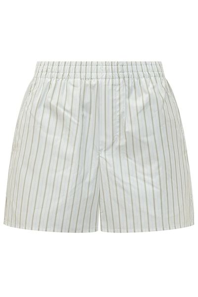 AMI High Waist Striped Shorts