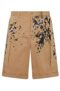 Moschino Painterly-Printed Pleated Shorts
