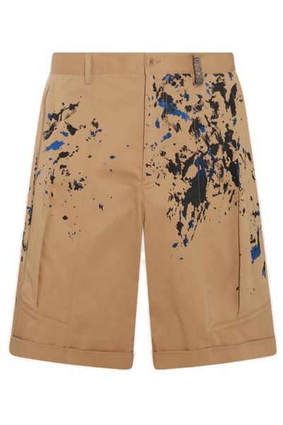 Moschino Painterly-Printed Pleated Shorts