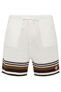 Casablanca Crochet Stripe Shorts
