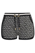 Balmain Monogram Jacquard Drawstring Shorts