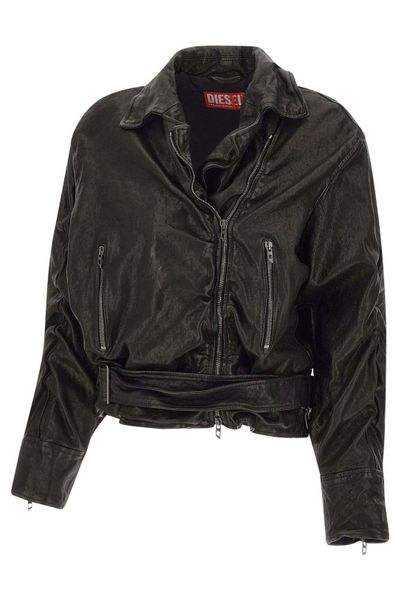 Diesel Zip-Up Belted Jacket