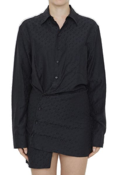 Off-White Monogram Jacquard Twisted Mini Dress