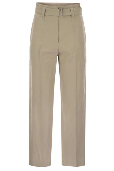 Brunello Cucinelli High-Waist Belted Trousers
