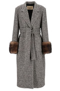 Valentino Herringbone Belted Coat