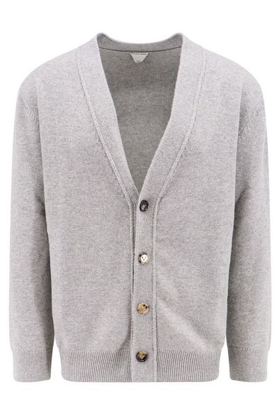 Bottega Veneta Intrecciato Leather Patch Embellished Cardigan