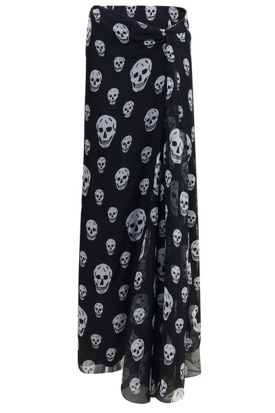Alexander McQueen Draped Skull Print Skirt