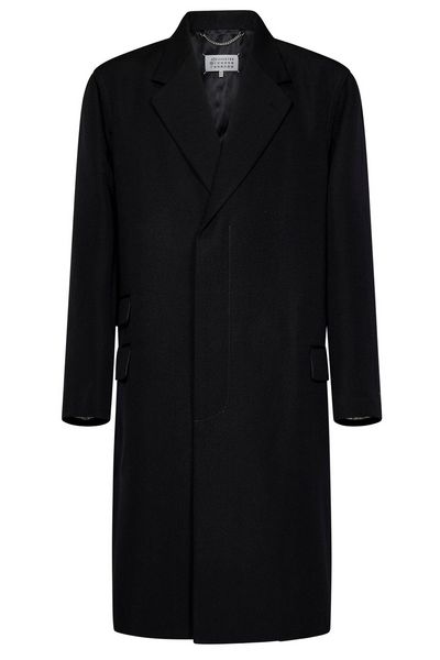 Maison Margiela Logo Stitched Single-Breasted Coat