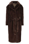 Herno Belted Faux Fur Long Coat