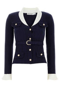 Self-Portrait Belted Ribbed Cardigan