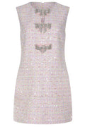 Self-Portrait Sequinned Boucle Bow Mini Dress