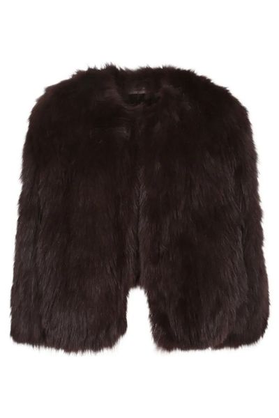 Yves Salomon Shearling Crewneck Coat