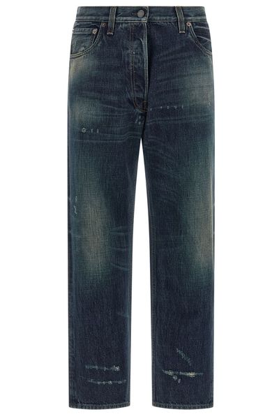 Prada Distressed Straight-Leg Jeans