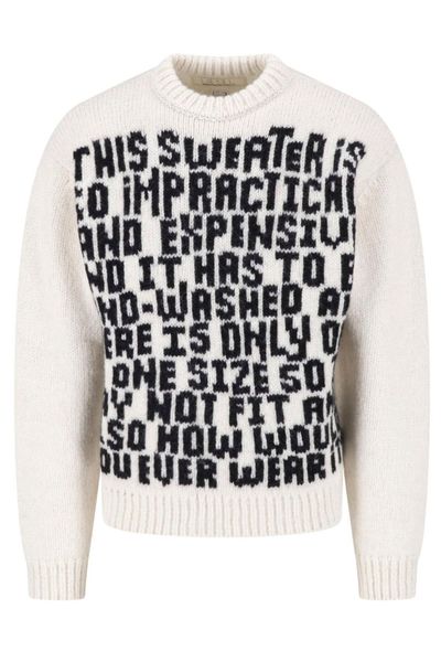 Erl Intarsia Text Logo Knitted Sweater