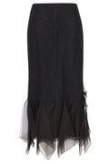 Valentino Lace Ruffled Hem Midi Skirt