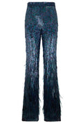 Alberta Ferretti Sequin Fringe Flared Pants