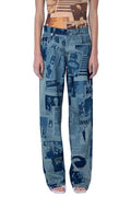 Jean Paul Gaultier Newspaper Print Jeans