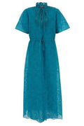 Valentino Ruffled Neck Laced Maxi Dress
