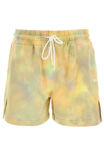 MSGM Micro Logo Printed Tie-Dye Shorts