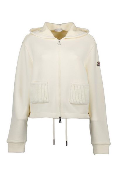 Moncler Logo Patch Zip-Up Knitted Hoodie