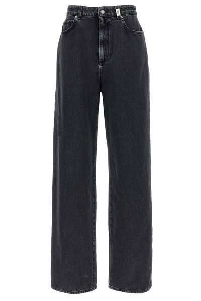 Alexander McQueen Wide-Leg Skull Plaque Jeans