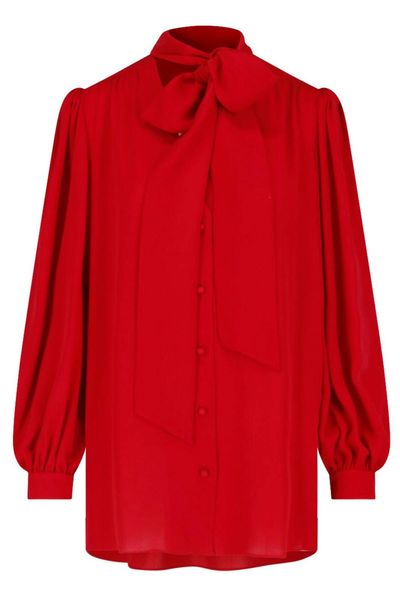 Valentino V-Neck Button-Up Blouse