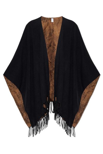 Ferragamo Double Sided Fringed Poncho