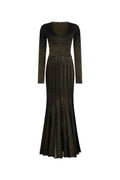 Roberto Cavalli Long-Sleeved Pleated Dress