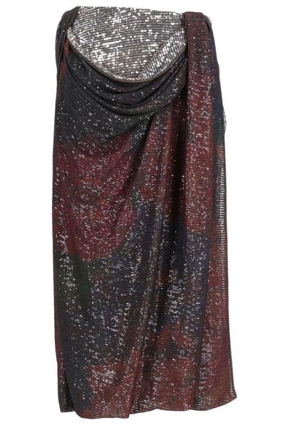 Maison Margiela Draped Sequin Maxi Skirt