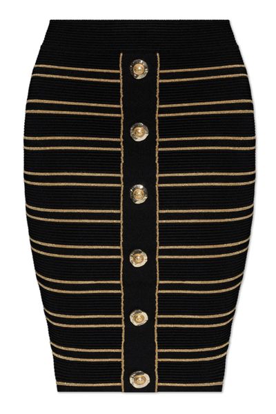 Balmain Lurex Thread Pencil Skirt