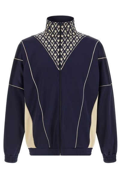 Valentino Zipper And Inlaid Toute La V Print Sweatshirt
