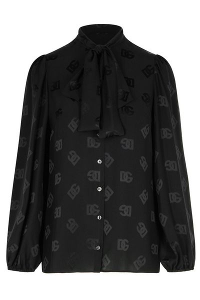 Dolce & Gabbana All-Over DG Logo Detailed Blouse