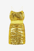 Roberto Cavalli Sequined Draped Mini Dress