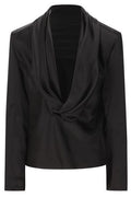 Saint Laurent Cowl-Back Long-Sleeved Blouse