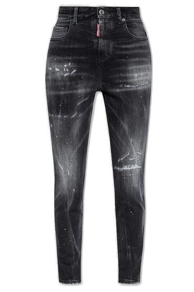 Dsquared2 High-Waist Distressed Skinny Jeans