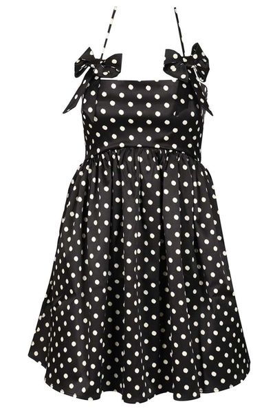 Ganni Polka-Dot Satin Mini Dress