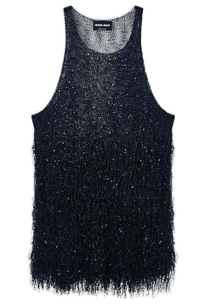Giorgio Armani Sleeveless Fringed Top