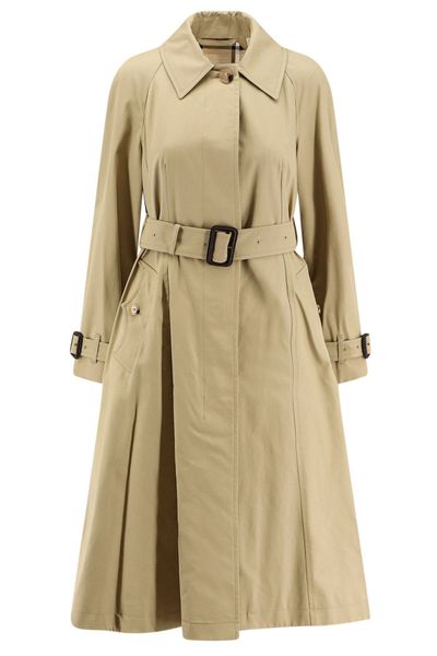 Burberry Long Gabardine Ellingham Fit Flare Car Coat