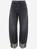Mother Wide-Leg Cuffed Jeans