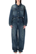 Haikure Denim Long-Sleeved Jumpsuit