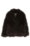 Simonetta Ravizza Chevron Faux Fur Coat