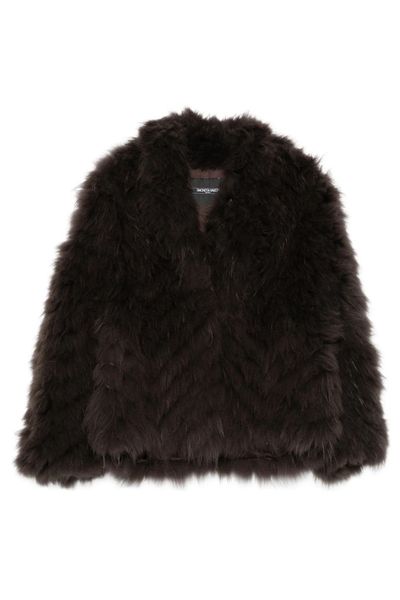 Simonetta Ravizza Chevron Faux Fur Coat