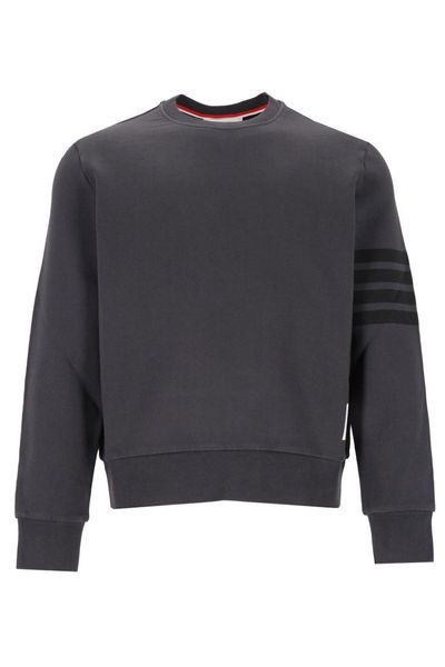 Thom Browne Tonal 4-Bar Crewneck Sweatshirt