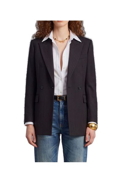 Saint Laurent Double-Breasted Striped Jacket