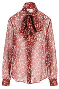 Saint Laurent All-Over Patterned Long-Sleeved Blouse