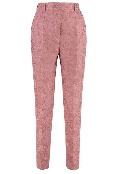 Dolce & Gabbana Tailored Quilted Floral Jacquard Pants