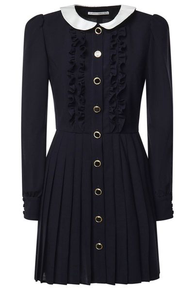 Alessandra Rich Ruffled Pleated Mini Dress