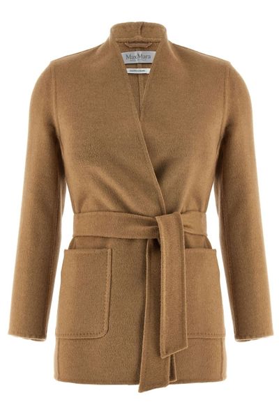 Max Mara Belted Open-Front Coat