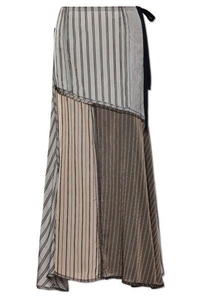 Maison Margiela Asymmetric Striped Maxi Skirt