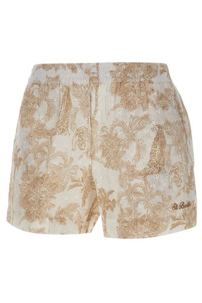 Mc2 Saint Barth Meave Printed Broderie Shorts